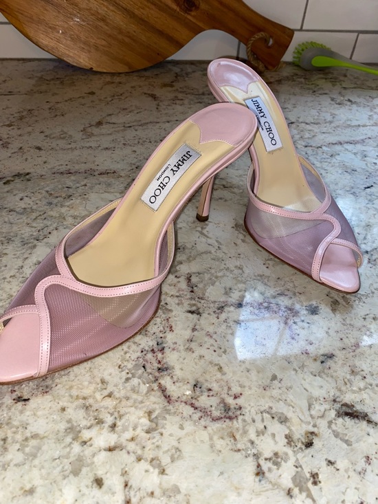 Jimmy Choo Shoes - Jimmy Choo Brigitte Pink Mesh Mule Heel EU 38  US 7-7.5 Made in Italy NWOT